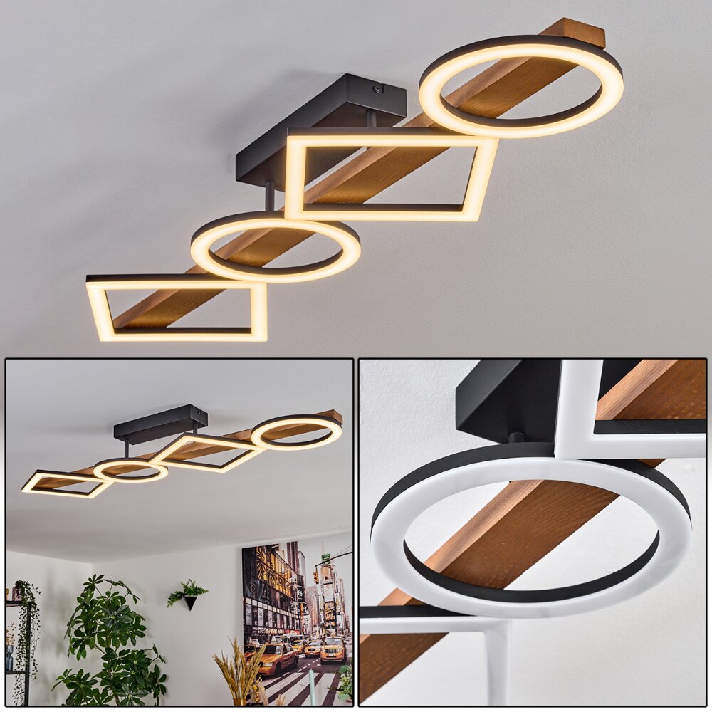 Tavon Plafonnier LED Bois foncé, Noir, 1 lumière main product photo
