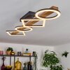 Tavon Plafonnier LED Bois foncé, Noir, 1 lumière