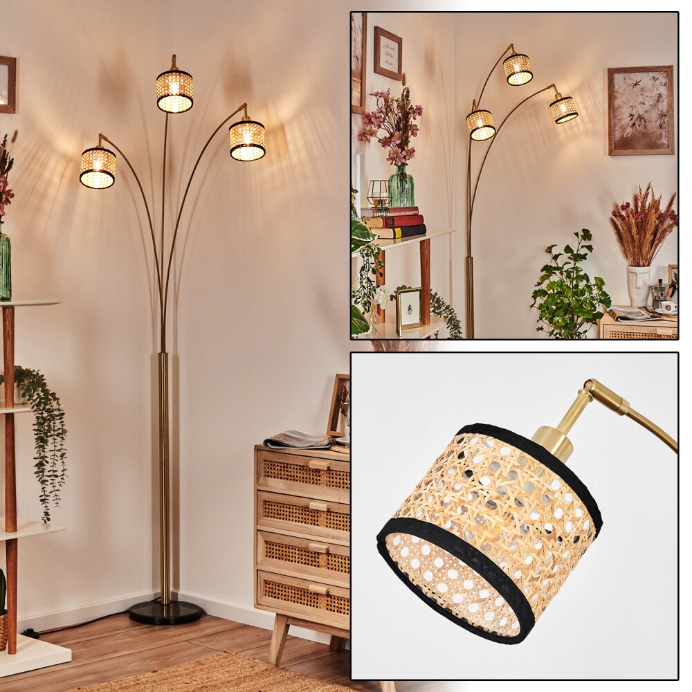 Ramila Lampadaire Laiton, Noir, 3 lumières main product photo
