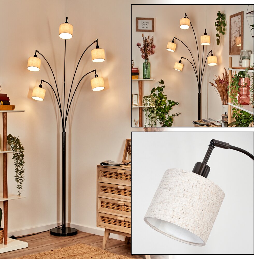Bassagoda Lampadaire Chrome, Noir, 5 lumières main product photo