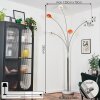 Nikkala Lampadaire Chrome, Blanc, 5 lumières