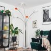 Nikkala Lampadaire Chrome, Blanc, 5 lumières