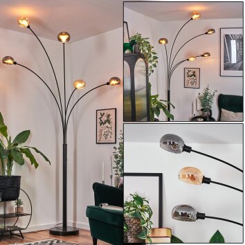 Nikkala Lampadaire Noir, 5 lumières Nikkala Lampadaire Noir, 5 lumières