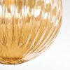 Chehalis Plafonnier, Boule lumineuse Ambre, Chrome, Fumé, 3 lumières