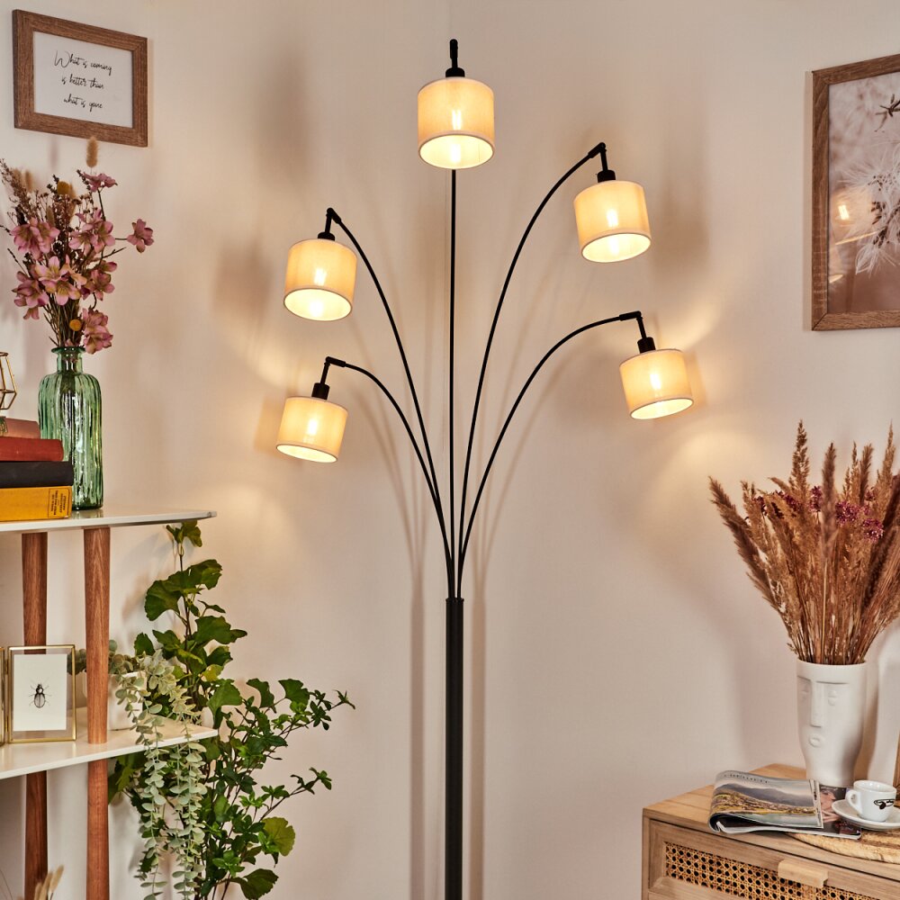 Bassagoda Lampadaire Noir, 5 lumières