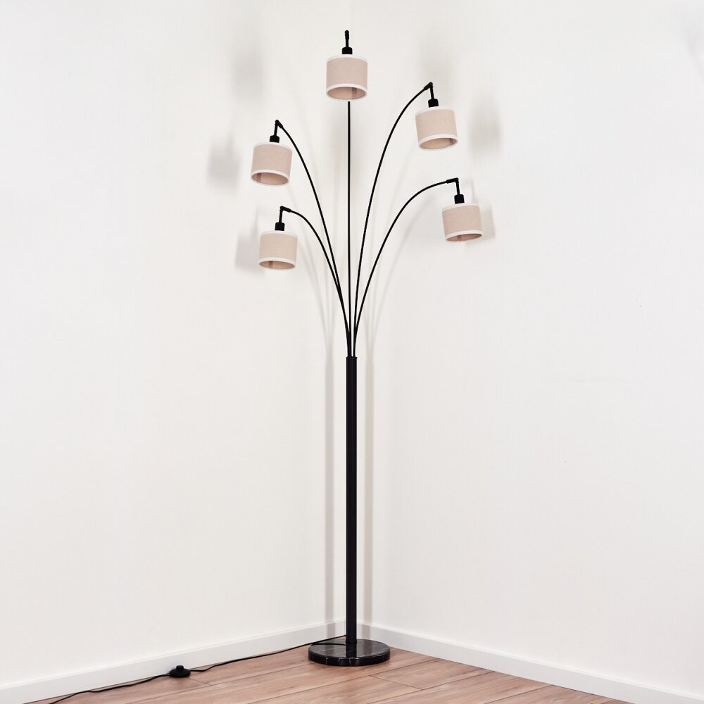 Bassagoda Lampadaire Noir, 5 lumières