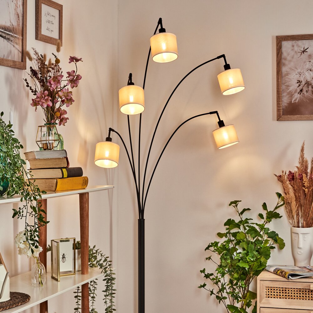 Bassagoda Lampadaire Noir, 5 lumières