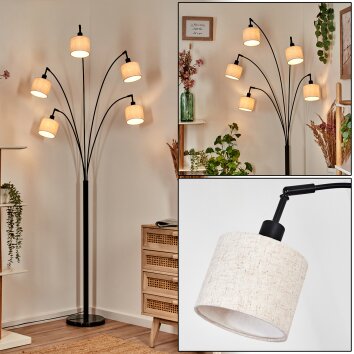 Bassagoda Lampadaire Noir, 5 lumières