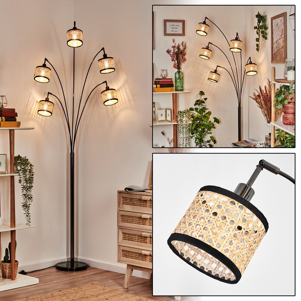 Ramila Lampadaire Chrome, Noir, 5 lumières main product photo