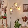 Sabadim Lampadaire Nickel mat, Noir, 3 lumières