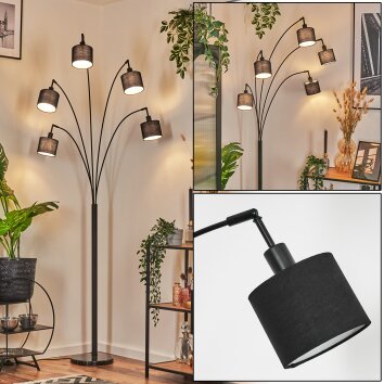 Bassagoda Lampadaire Noir, 5 lumières
