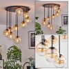 Gastor Plafonnier, Boule lumineuse 57 cm Ambre, Clair, 9 lumières