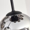 Gastor Plafonnier, Boule lumineuse 57 cm Chrome, Clair, Fumé, 9 lumières