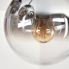 Gastor Plafonnier, Boule lumineuse 57 cm Chrome, Clair, Fumé, 9 lumières