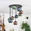Koyoto Plafonnier, Boule lumineuse 57 cm Bleu, Vert, Cuivré, 9 lumières