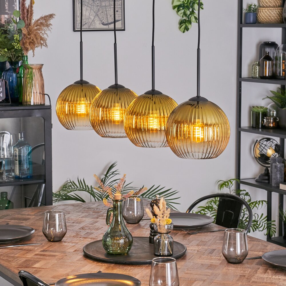 Koyoto Suspension, Boule lumineuse, Suspension Or, Clair, 4 lumières main product photo