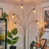 Codecreo Lampadaire Nickel mat, Noir, 5 lumières