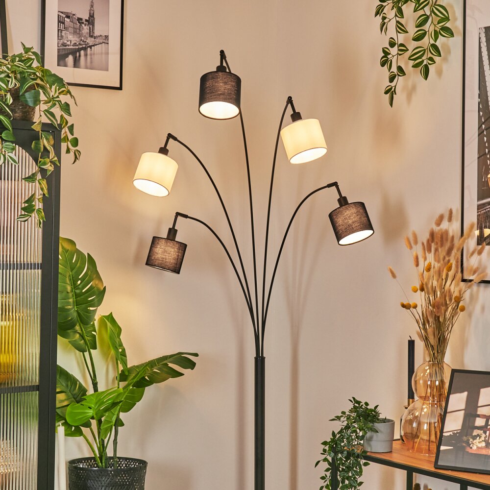 Bassagoda Lampadaire Noir, 5 lumières