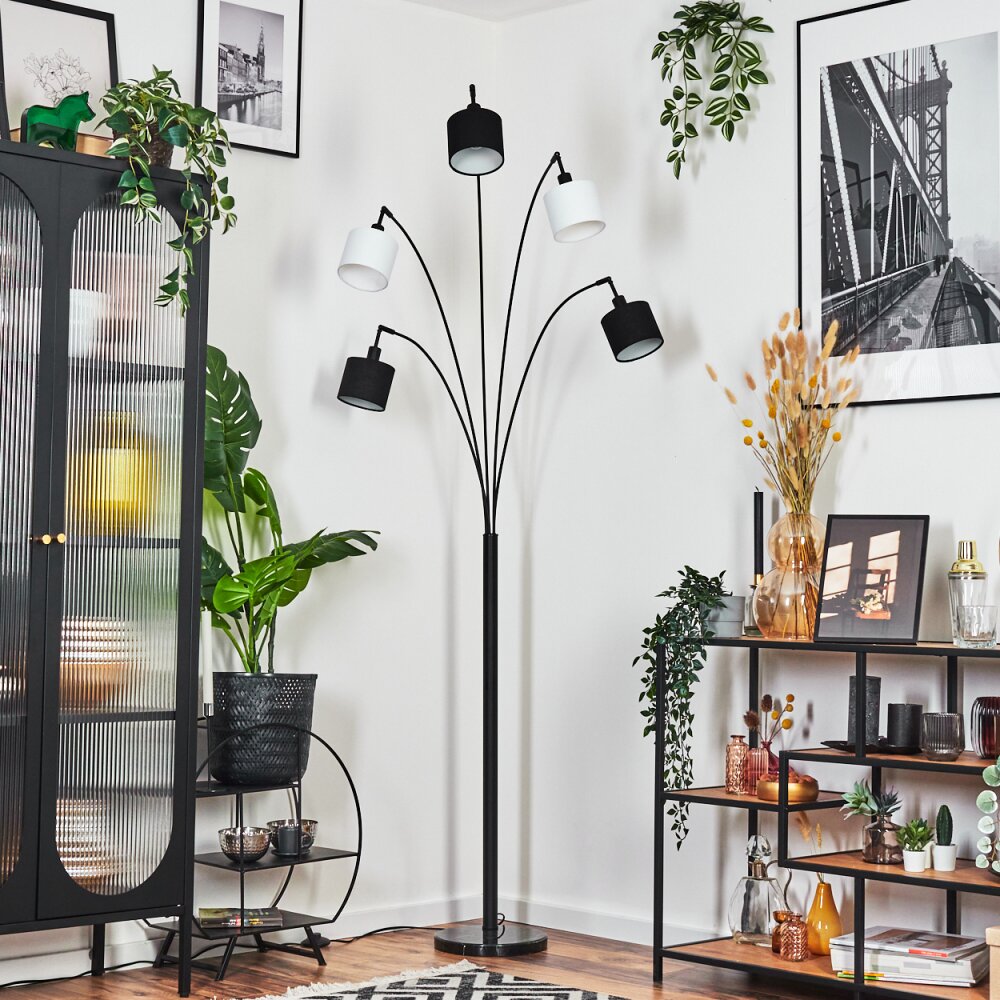 Bassagoda Lampadaire Noir, 5 lumières