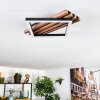 Ellekilde Plafonnier LED Brun, Couleur bois, Noir, 1 lumière