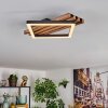 Ellekilde Plafonnier LED Brun, Couleur bois, Noir, 1 lumière