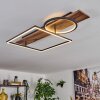 Pompu Plafonnier LED Brun, Couleur bois, Noir, 1 lumière