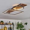 Pompu Plafonnier LED Brun, Couleur bois, Noir, 1 lumière