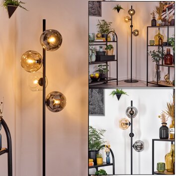 Ripoll Lampadaire Ambre, Clair, Fumé, 4 lumières