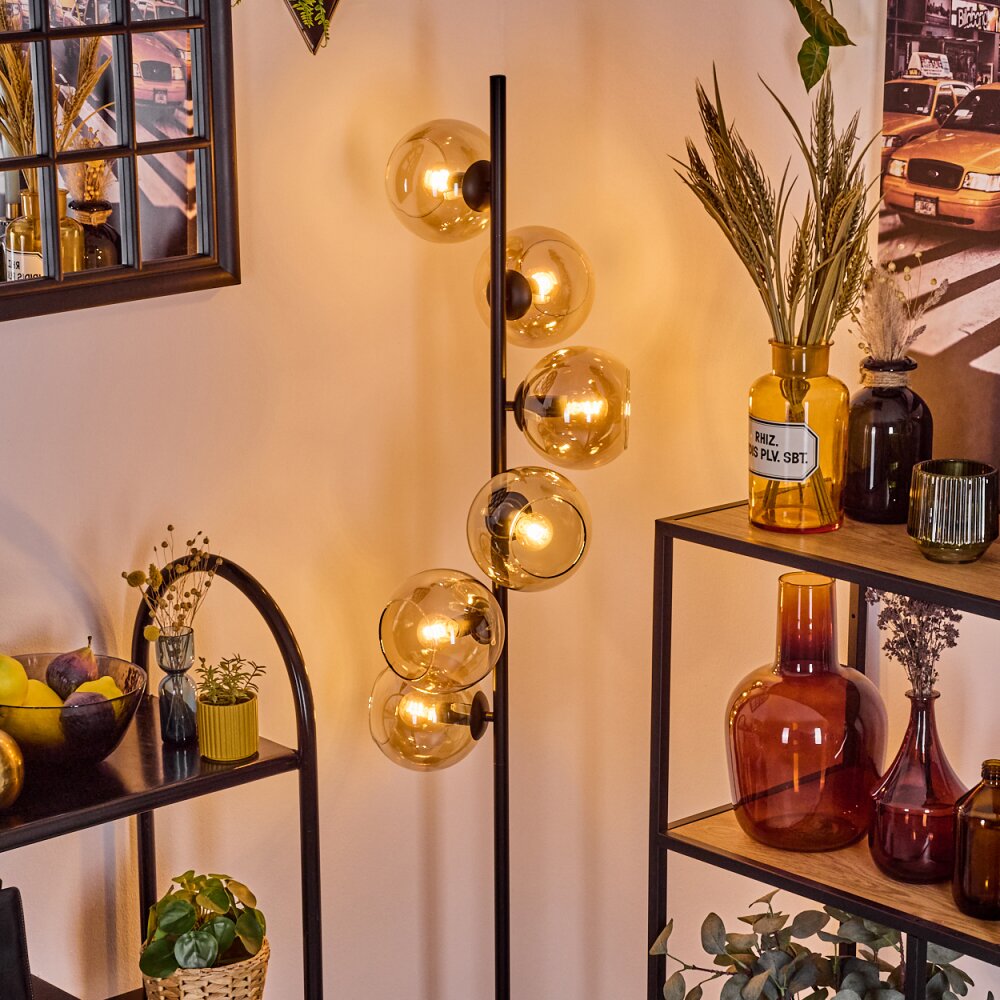 Koyoto Lampadaire Ambre, 6 lumières
