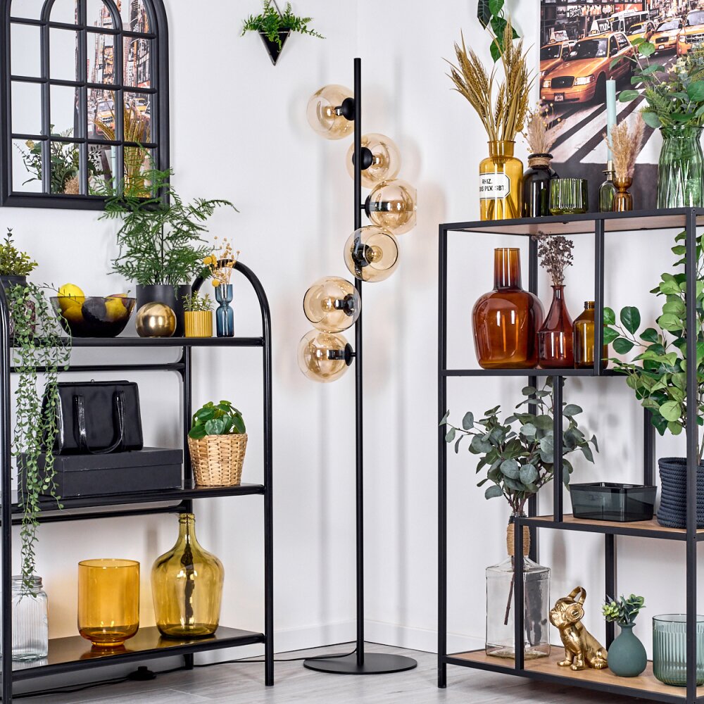 Koyoto Lampadaire Ambre, 6 lumières