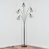 Yaak Lampadaire Chrome, Noir, 5 lumières