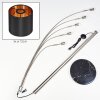 Alsen Lampadaire Nickel mat, Noir, 5 lumières