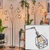 Yaak Lampadaire Nickel mat, Noir, 5 lumières
