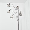 Yaak Lampadaire Nickel mat, Noir, 5 lumières
