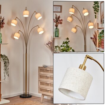 Bassagoda Lampadaire Laiton, Noir, 5 lumières
