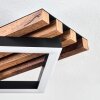Ellekilde Plafonnier LED Brun, Couleur bois, Noir, 1 lumière