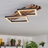 Ellekilde Plafonnier LED Brun, Couleur bois, Noir, 1 lumière