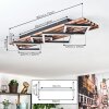 Ellekilde Plafonnier LED Brun, Couleur bois, Noir, 2 lumières