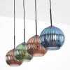 Koyoto Suspension, Boule lumineuse, Suspension Bleu, Vert, Cuivré, 4 lumières