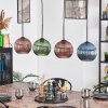 Koyoto Suspension, Boule lumineuse, Suspension Bleu, Vert, Cuivré, 4 lumières