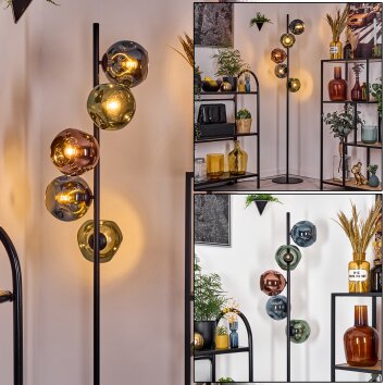 Ripoll Lampadaire Bleu, Vert, Cuivré, 5 lumières