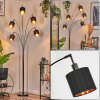 Alsen Lampadaire Chrome, Noir, 5 lumières