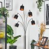 Alsen Lampadaire Chrome, Noir, 5 lumières