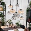 Koyoto Suspension, Boule lumineuse, Suspension Écru, Noir, 8 lumières