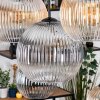 Koyoto Suspension, Boule lumineuse, Suspension Écru, Noir, 8 lumières