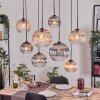 Koyoto Suspension, Boule lumineuse, Suspension Écru, Noir, 8 lumières