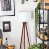Soungou Lampadaire Chrome, Bois foncé, 1 lumière