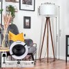 Soungou Lampadaire Chrome, Bois foncé, 1 lumière