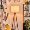 Soungou Lampadaire Chrome, Bois foncé, 1 lumière