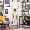 Soungou Lampadaire Chrome, Bois foncé, 1 lumière